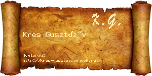Kres Gusztáv névjegykártya